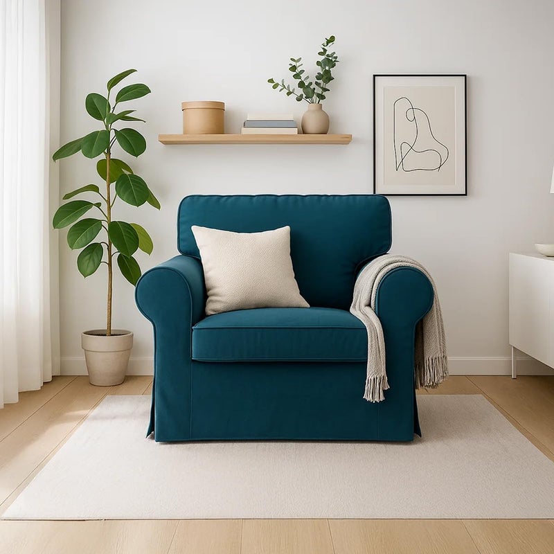 TLYESD Ektorp Chair Cover Replacement for IKEA Ektorp Armchair Cover, Ektorp Chair Slipcover,Ektorp Cover Only! Doesn't Fit Uppland(Daily Blue) - Image 5